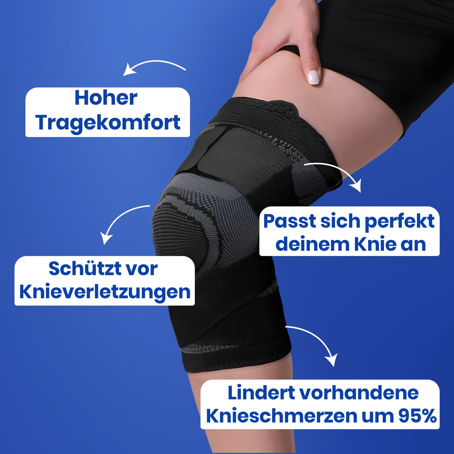 KneeGuard atmungsaktive Sportbandage mit Klettverschluss