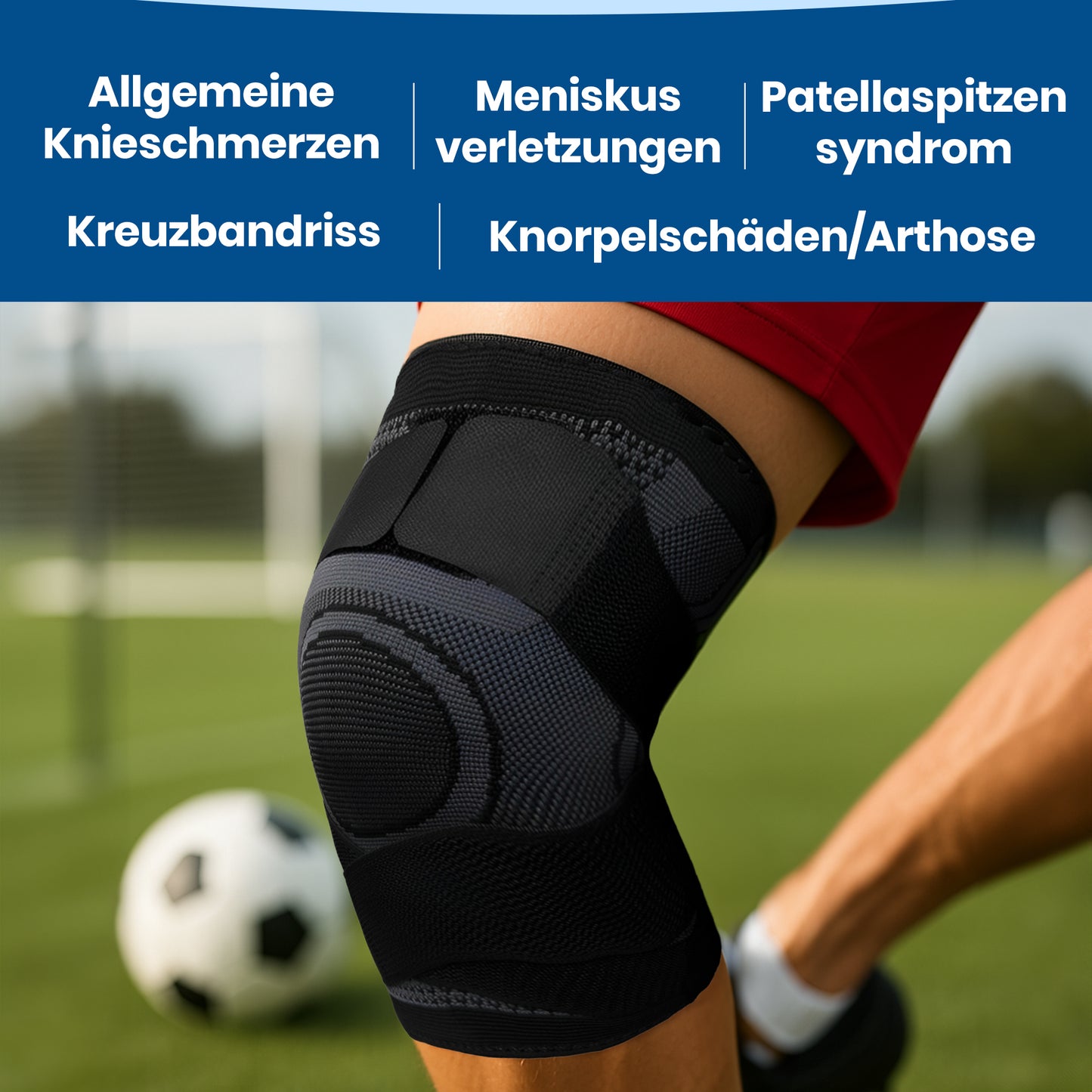 KneeGuard atmungsaktive Sportbandage mit Klettverschluss